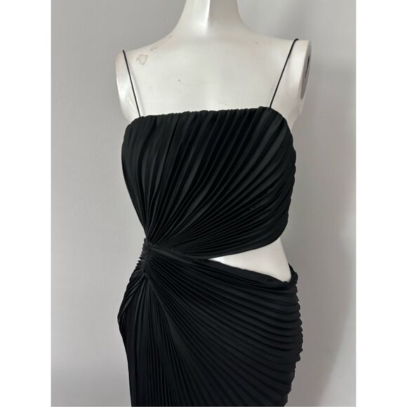 NWT Alice + Olivia Fayeth Pleated Cut-Out Midi-Dress $595 - Picture 6 of 11